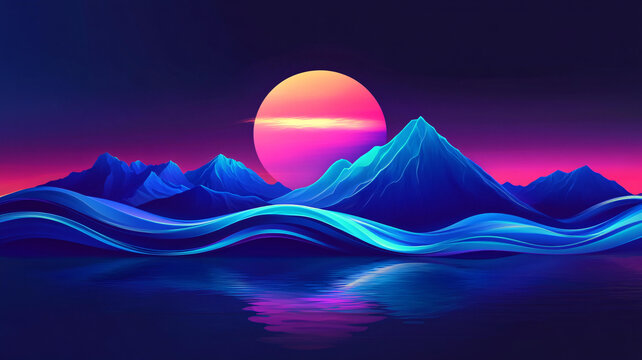 發(fā)光新中式山水