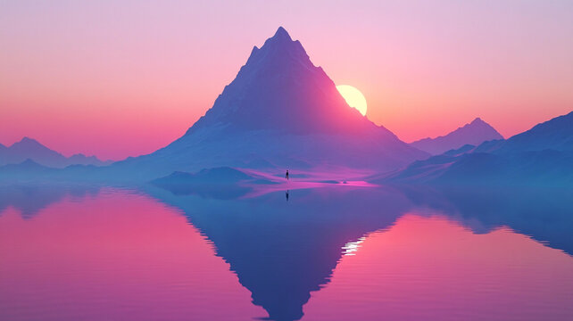漸變山水