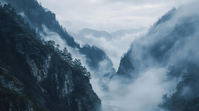 山間云霧