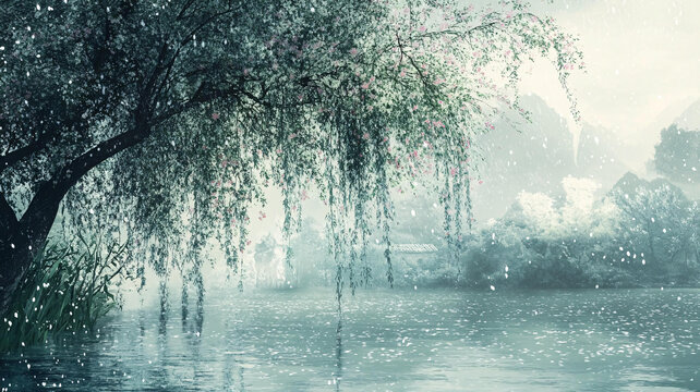 春柳背景圖