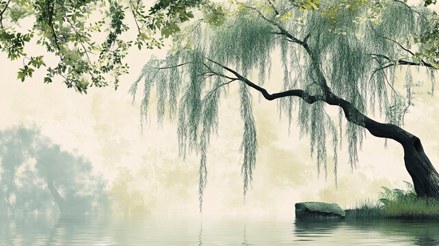 楊柳意境圖