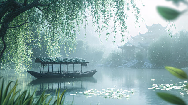 楊柳意境圖