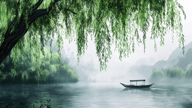 楊柳意境圖