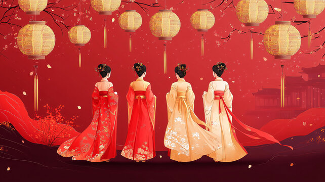 古典美女背影