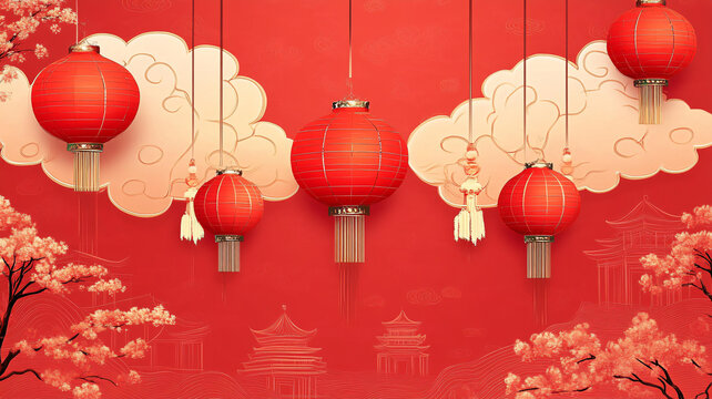 剪紙風(fēng)背景