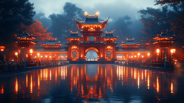 中秋燈會(huì)場景