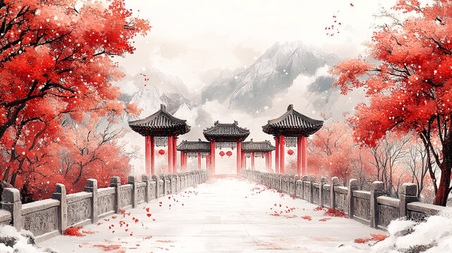 古代建筑燈籠慶典