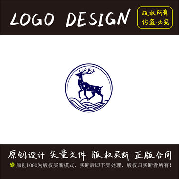 梅花鹿logo設(shè)計原創(chuàng)圓形
