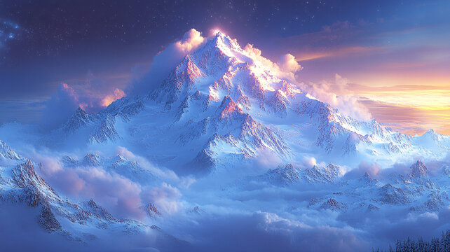白雪皚皚的群山