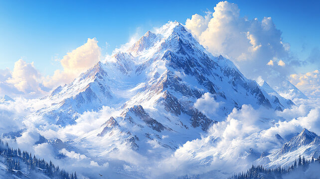 山天空戶外風(fēng)景自然景色背景插圖
