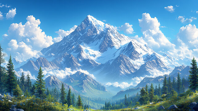山天空戶外風(fēng)景自然景色背景插圖