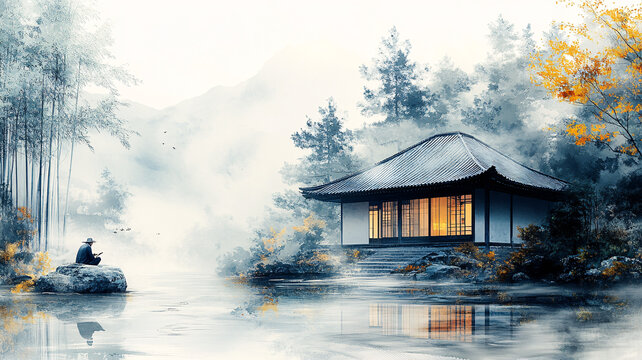 竹林隱居圖