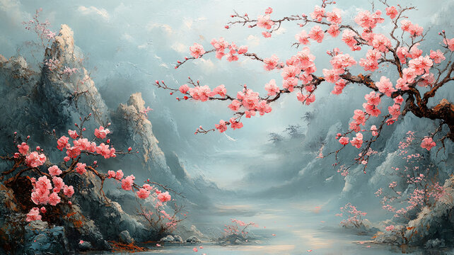櫻花枝條風(fēng)景