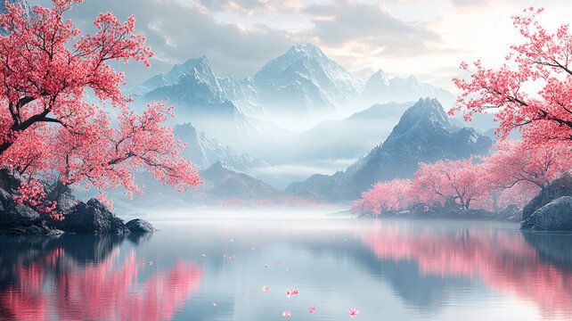 櫻花枝條風(fēng)景