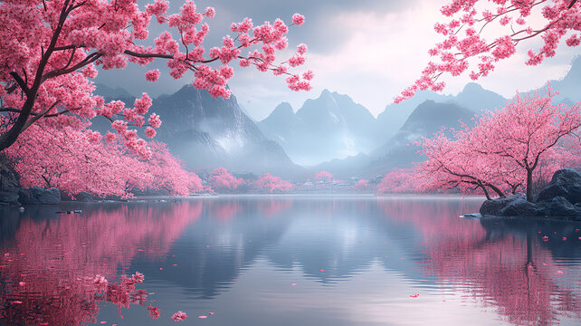 櫻花枝條風(fēng)景