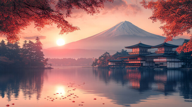 柔和色彩風景圖