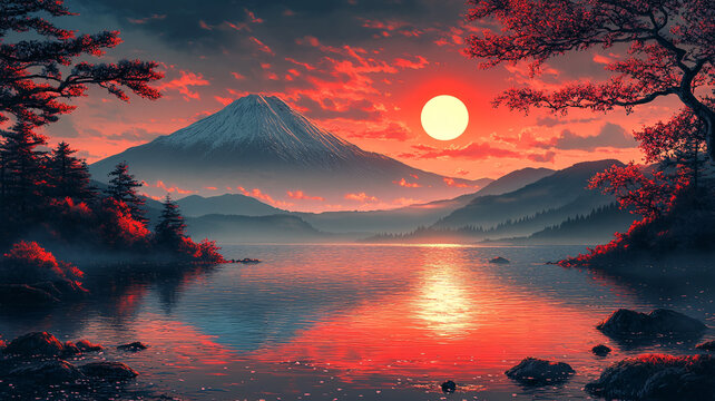 櫻花山鳥圖