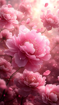 盛開牡丹花瓣