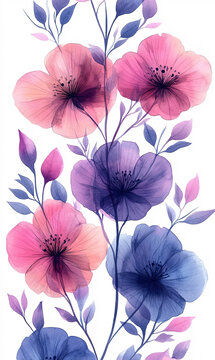 粉色紫藍(lán)小花圖案