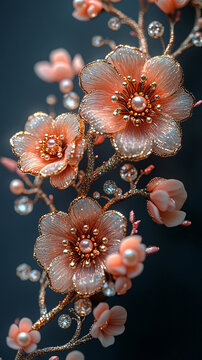 天鵝絨織花刺繡