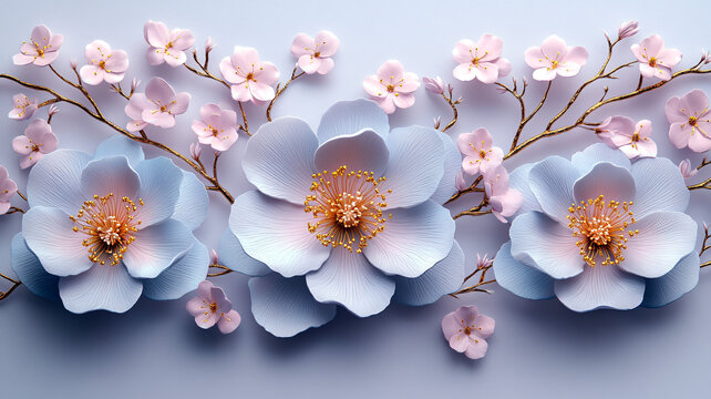 白紫漸變花簇