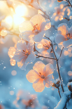 雪色透明花
