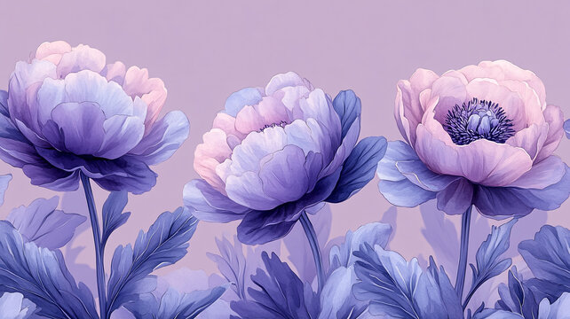 紫色背景牡丹花紋