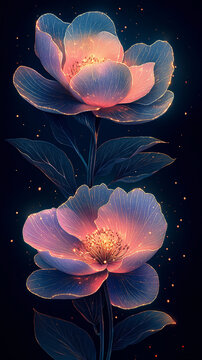 深藍牡丹花束