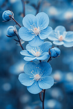 單色藍(lán)花特寫