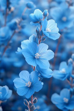 單色藍(lán)花特寫