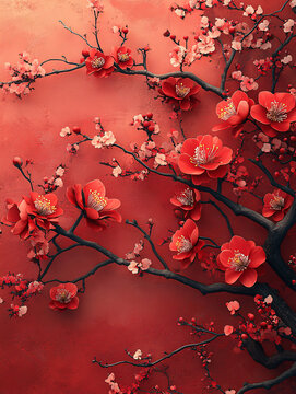 新春花卉背景圖