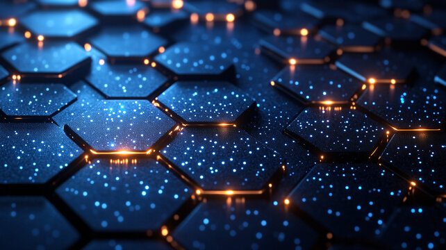 六邊網格發(fā)光線條