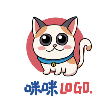 大眼睛貓貓標(biāo)志LOGO寵物店