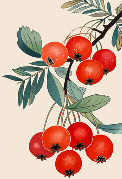 山楂國潮插畫