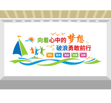揚(yáng)帆夢(mèng)想起航企業(yè)文化墻