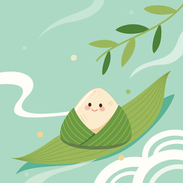 可愛國風(fēng)端午節(jié)粽子