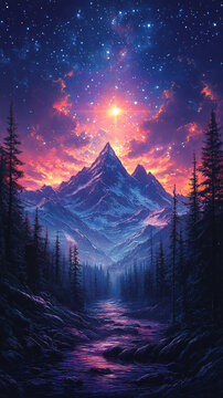 星夜靜謐景色