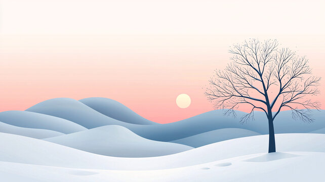 雪坡樹(shù)影