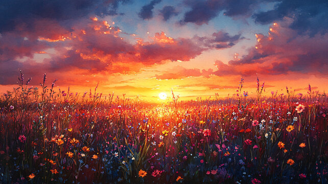 夏末野花夕陽(yáng)