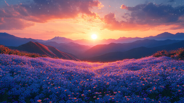 山野花浪星夜