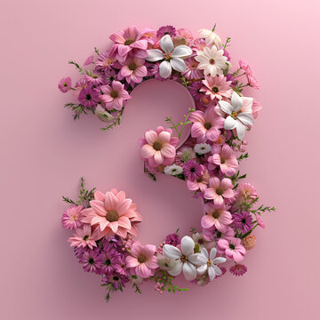 數(shù)字三花朵