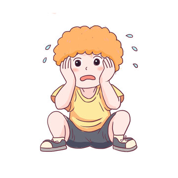 禁止暴力手繪卡通免摳元素
