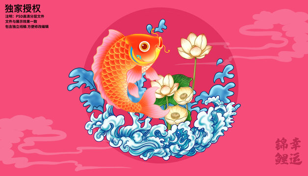 錦鯉插畫