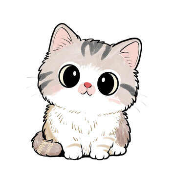 可愛卡通貓咪印花小貓插畫