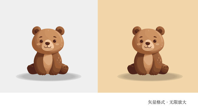 小熊卡通插畫