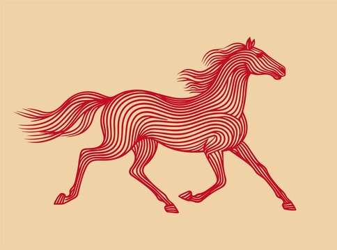 線條馬插畫