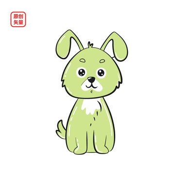 矢量插圖動(dòng)物簡(jiǎn)約萌寵小狗