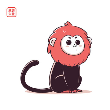 矢量插圖動(dòng)物卡通猴子