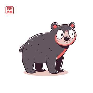 矢量插圖動物卡通小熊