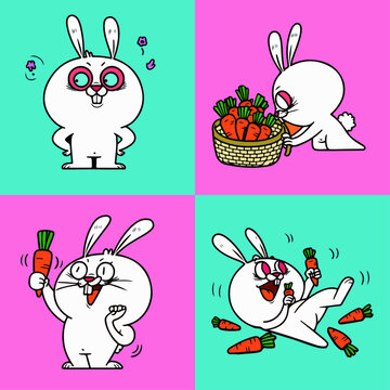 拿著胡蘿卜的兔子